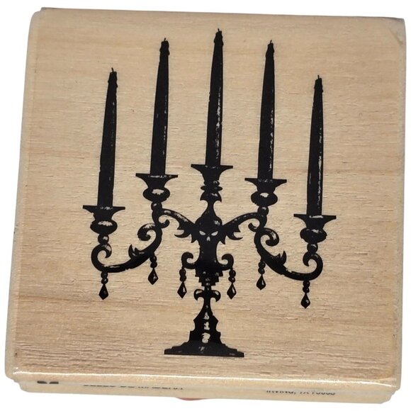 Candelabra Rubber Wood Stamp By Craft Smart - Picture 2 of 3